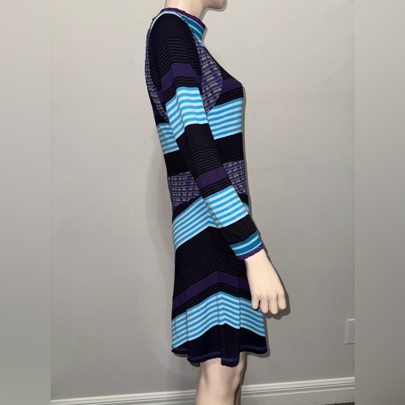 Anna Sui Mod Stripe Turtleneck Dress M - Picture 7 of 10
